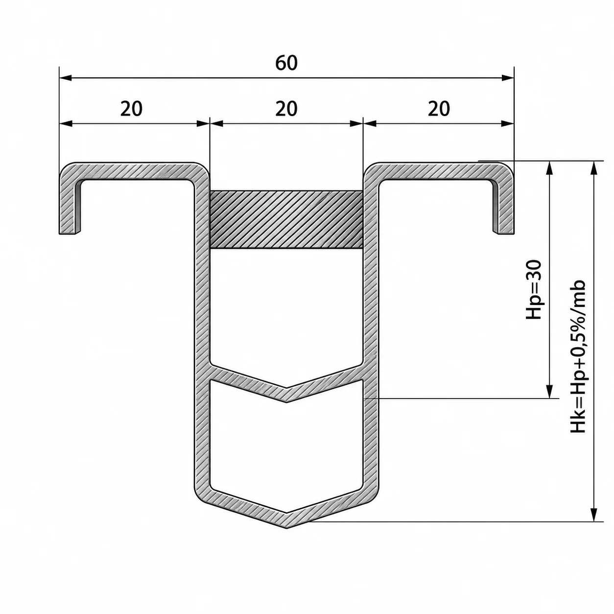 Kanał szczelinowy prosty ze stali nierdzewnej 100 cm